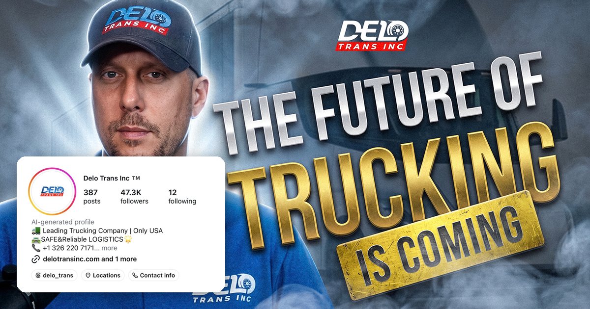 Delo Trans full marketing case study: the Instagram profile with 47,300 followers and the company on camera