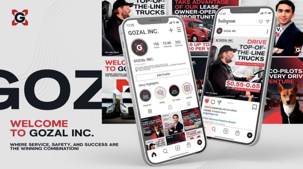 Gozal Inc branding and social media identity for a trucking company