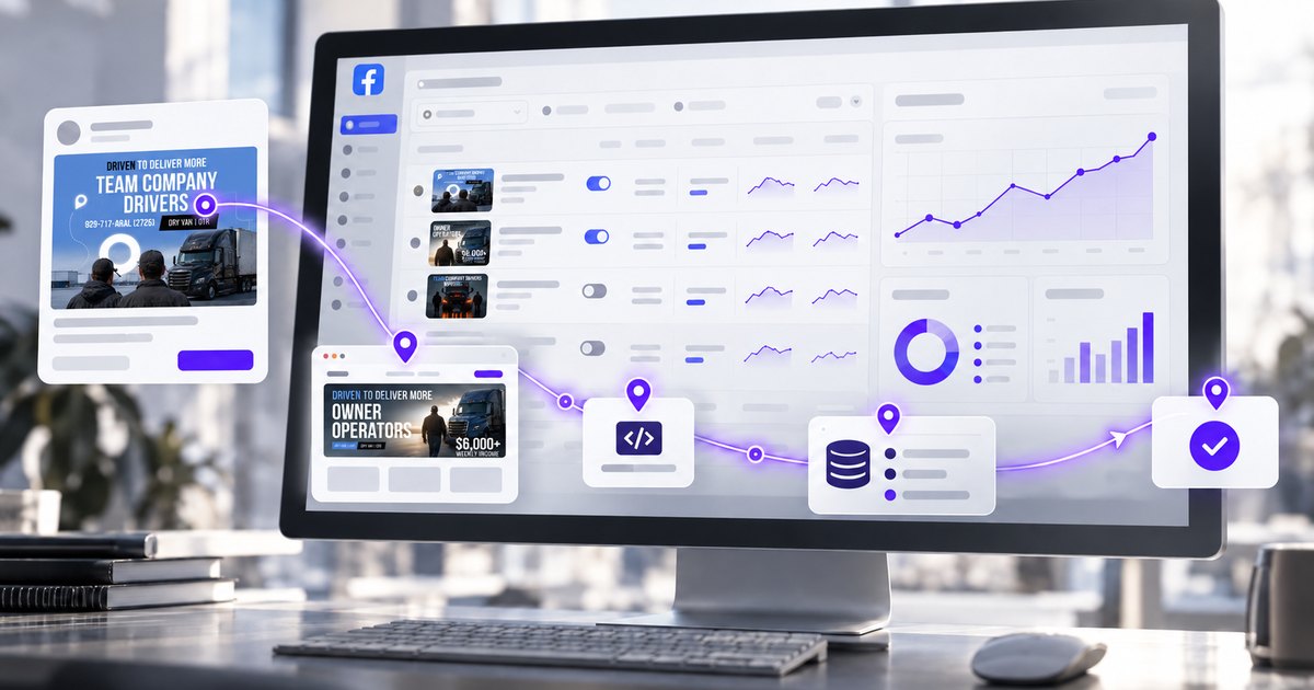 Meta ads manager for a trucking company: driver recruiting campaigns, creatives and the lead flow
