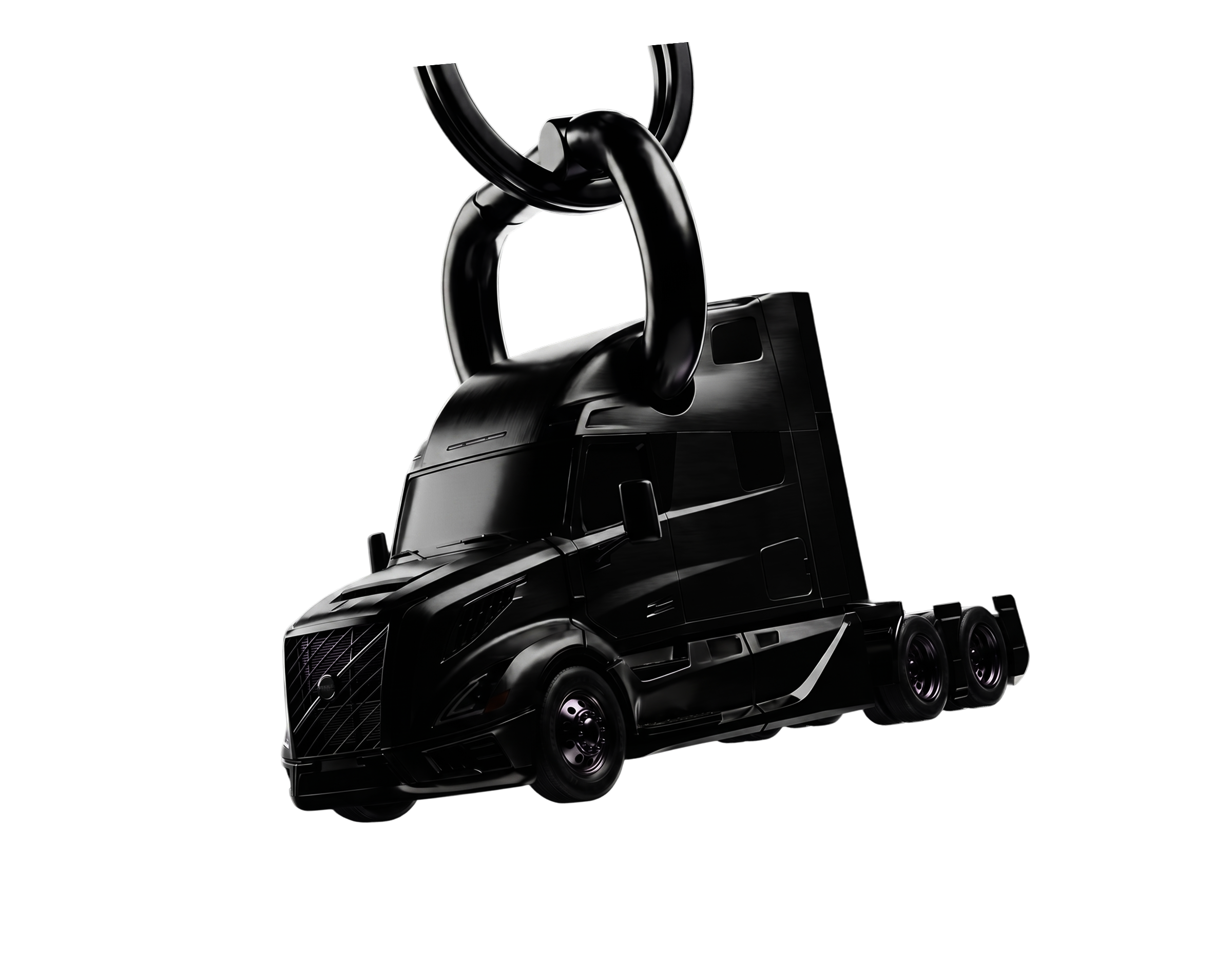 Black cinematic semi-truck